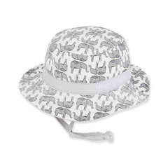Infant Boy's Reversible Elephant Print Cotton Bucket Hat - Sunny Dayz Hat Bucket Hat Sun N Sand Hats HKISM111 Grey Elephant S/M (44 cm)