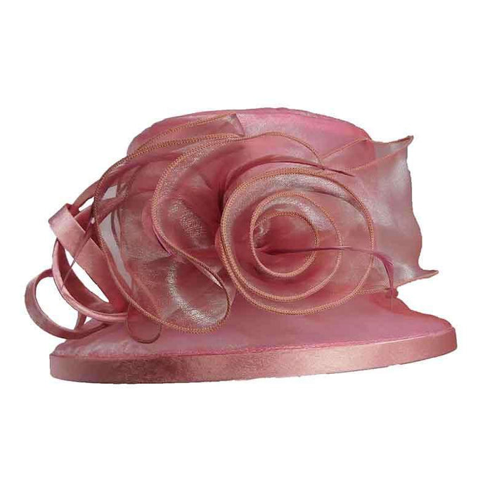 Iridescent Tiffany Style Organza Hat Dress Hat Jeanne Simmons Accessories js6436PK Pink