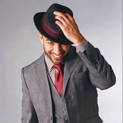 Irving Wool Felt Fedora with 16-Ligne Grosgrain Band - Stacy Adams Hats Safari Hat Stacy Adams Hats