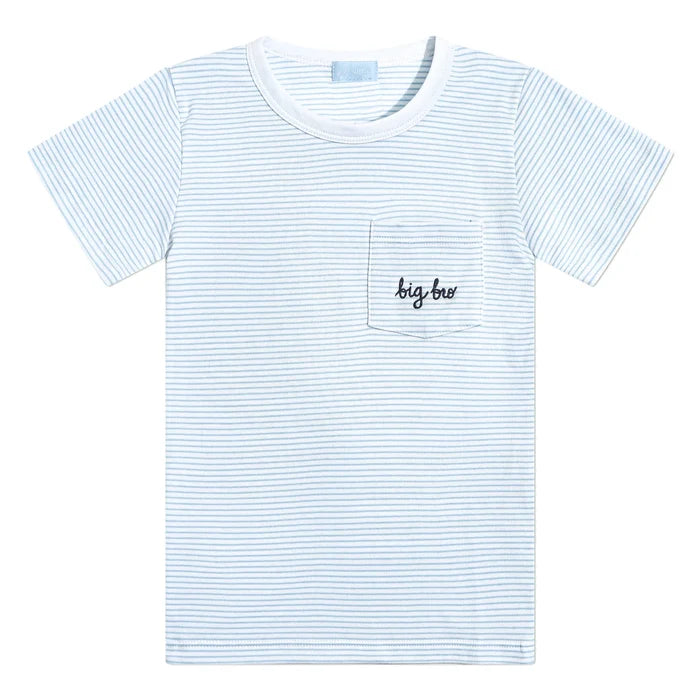 Joy Street Kids Big Bro T-Shirt in Light Blue Stripe