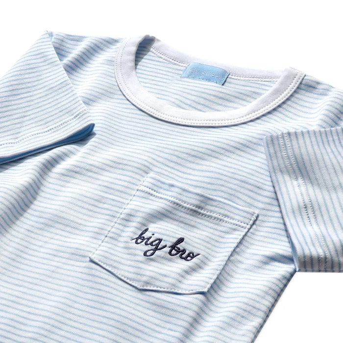 Joy Street Kids Big Bro T-Shirt in Light Blue Stripe