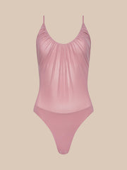 L'Agence Gelina Ruched Bodysuit in Lilac