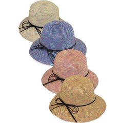 Large Brim Lampshade Style Hat with Rainbow Stitching Wide Brim Hat Jeanne Simmons Accessories
