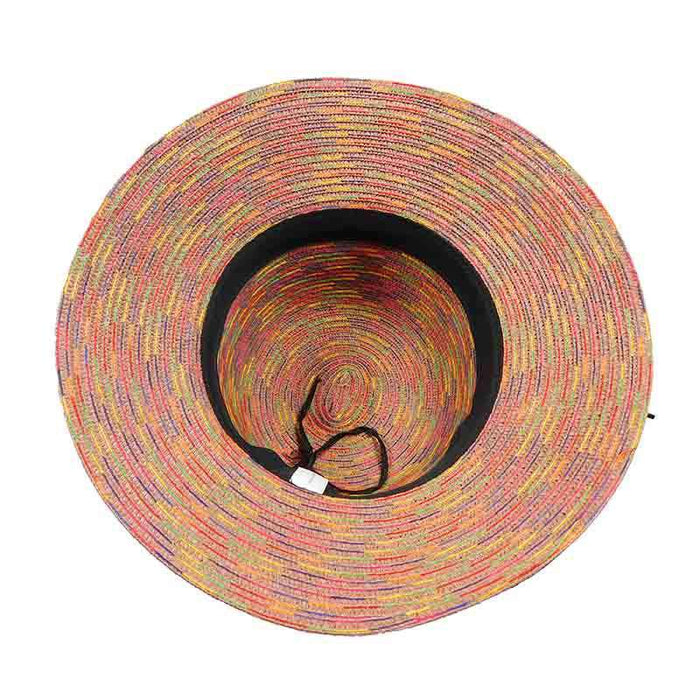 Large Brim Lampshade Style Hat with Rainbow Stitching Wide Brim Hat Jeanne Simmons Accessories