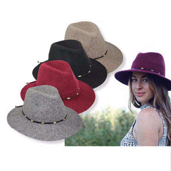 Large Brim Wool Fedora by JSA for Women Safari Hat Jeanne Simmons Accessories