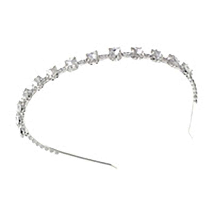 Large Square Crystal Stones Headband Headband Something Special LA h1835crs Silver