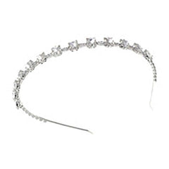 Large Square Crystal Stones Headband Headband Something Special LA h1835crs Silver