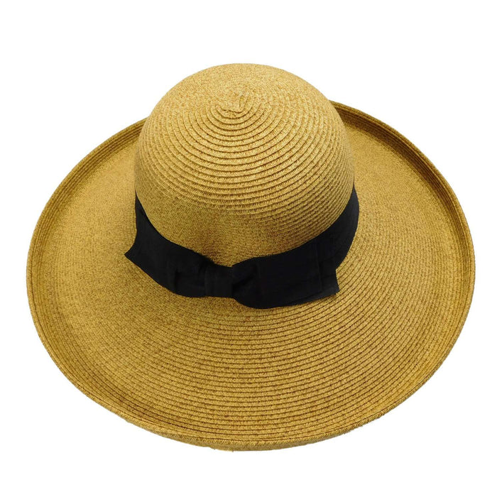 Large Up Turned Brim Sun Hat Wide Brim Hat Boardwalk Style Hats WSPS835NT Natural