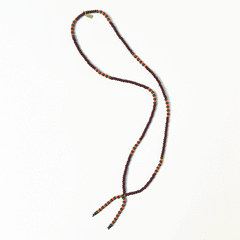 Lariat Hand-Beaded Necklace (Brown)