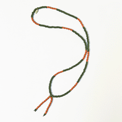 Lariat Hand-Beaded Necklace (Olive)