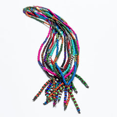 Lariat Hand-Beaded Necklace (Red)