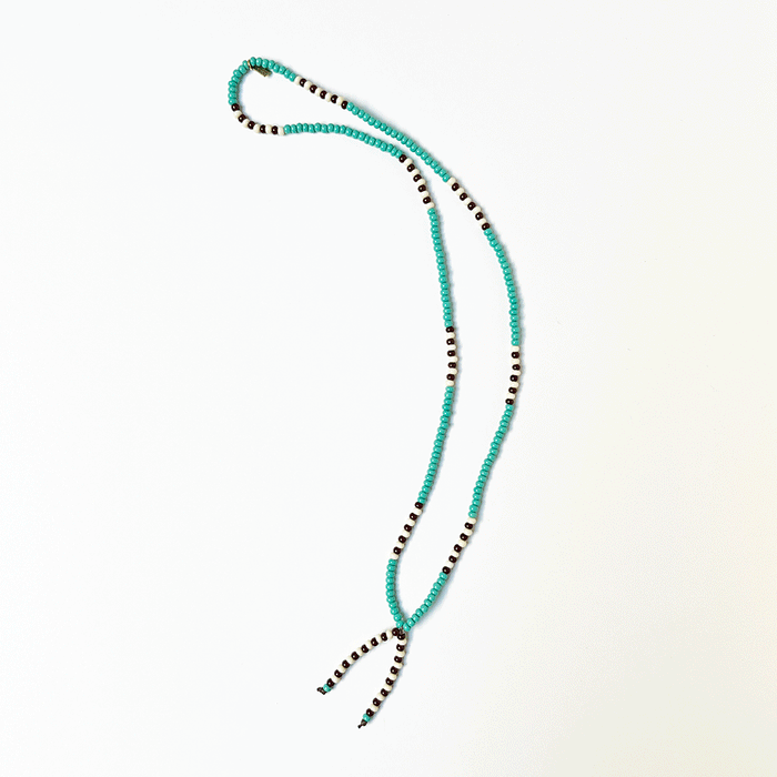 Lariat Hand-Beaded Necklace (Turquoise)