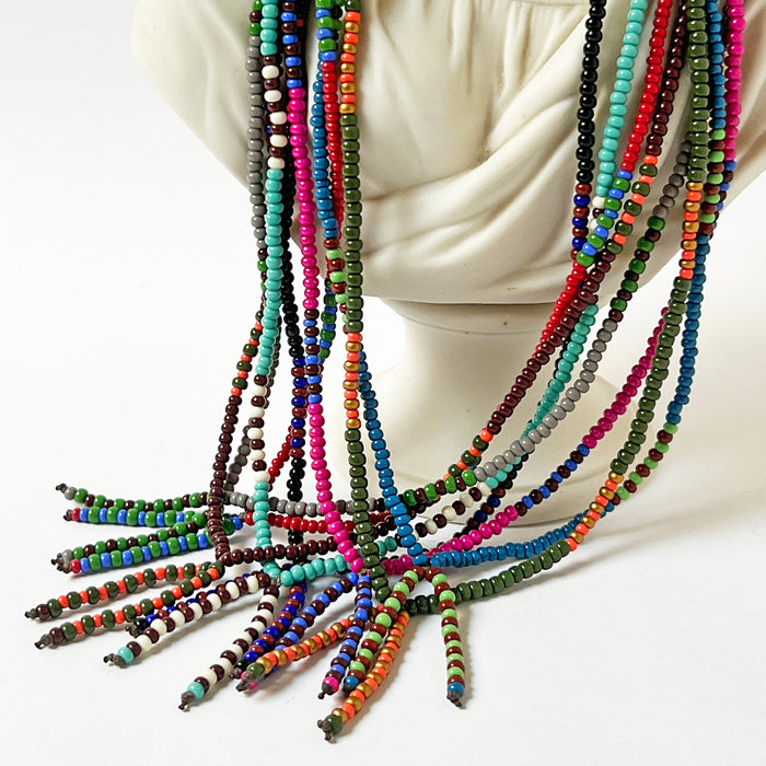Lariat Hand-Beaded Necklace (Turquoise)