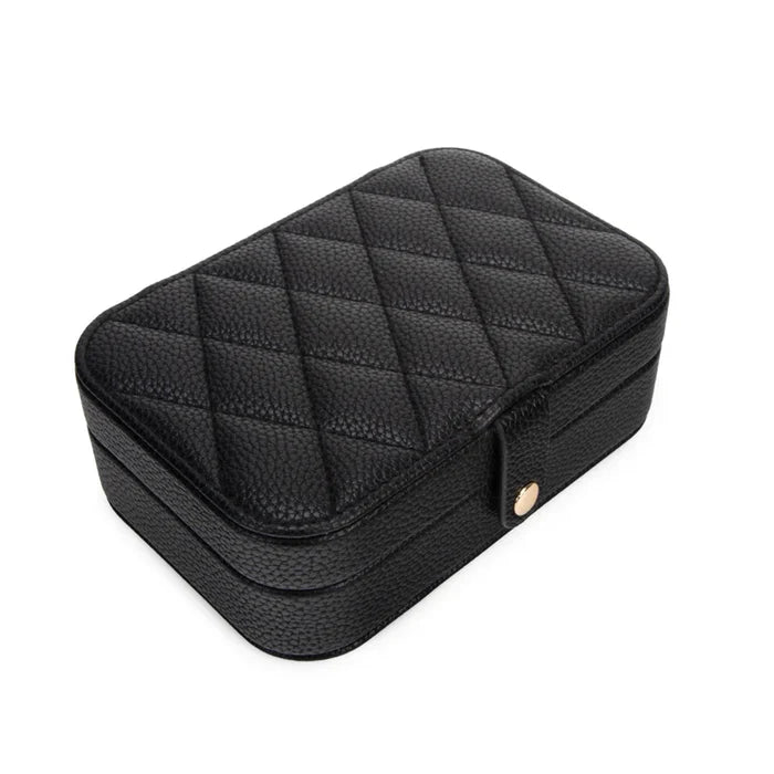 Leah Quilted Travel Jewelry Organizer (Black)