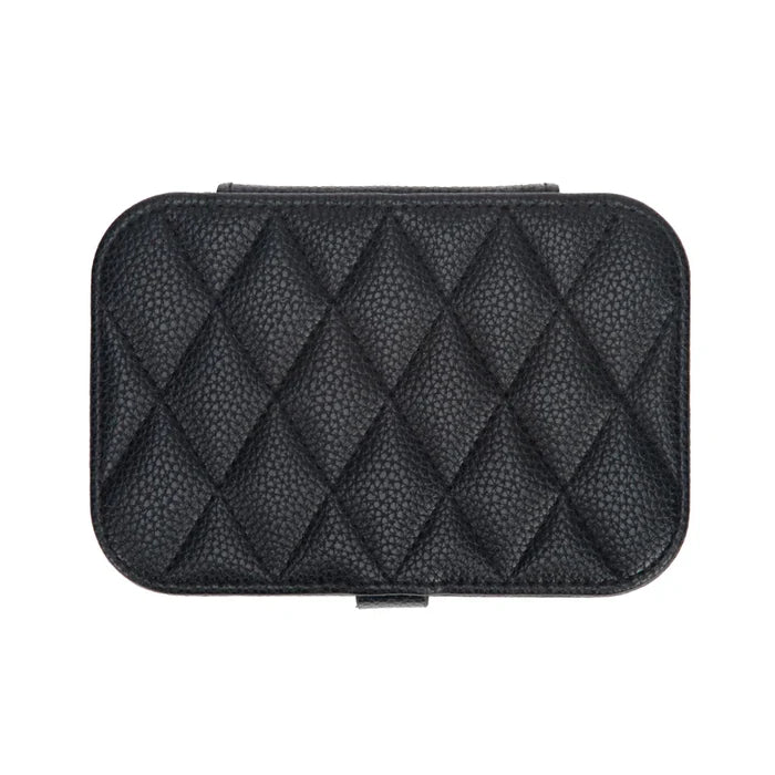 Leah Quilted Travel Jewelry Organizer (Black)