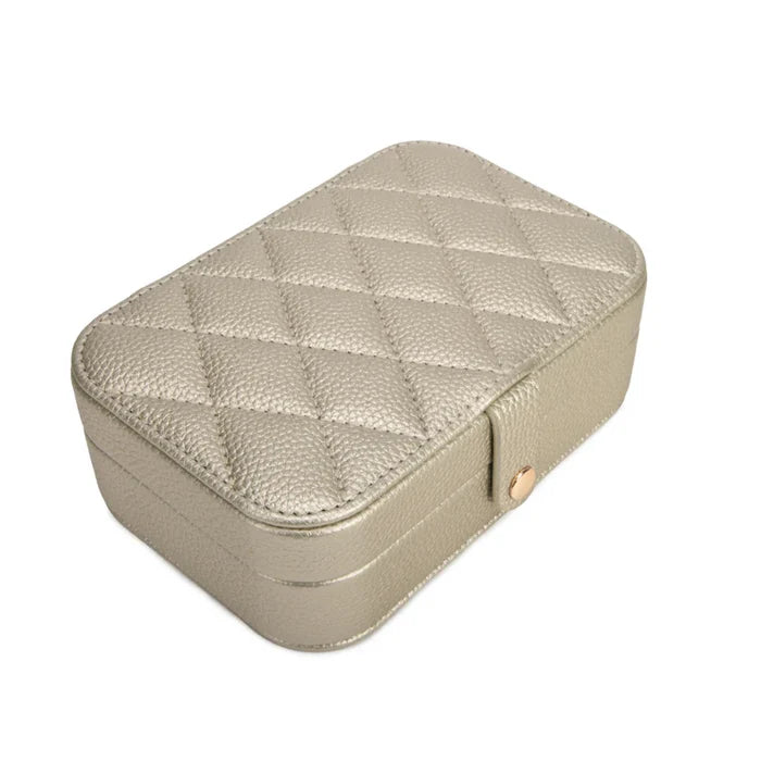 Leah Quilted Travel Jewelry Organizer (Gold)