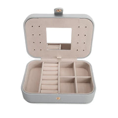 Leah Quilted Travel Jewelry Organizer (Light Grey)