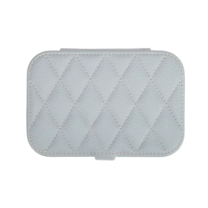 Leah Quilted Travel Jewelry Organizer (Light Grey)