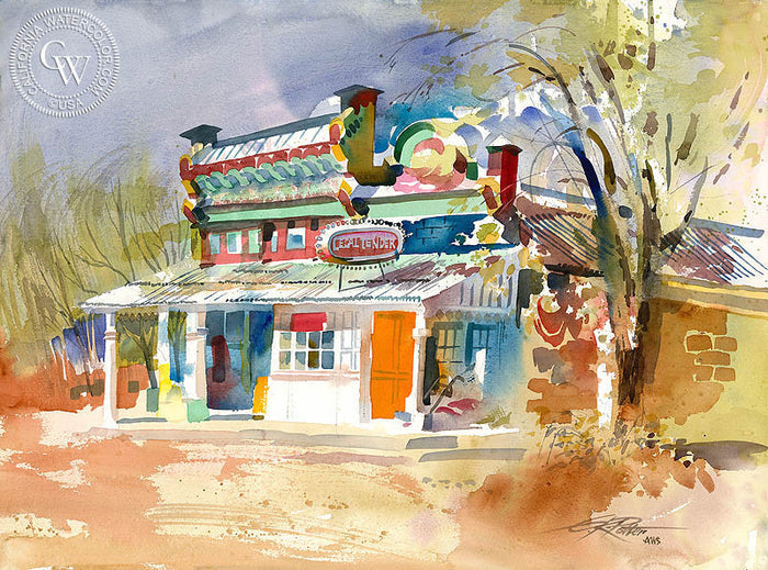 Legal Tender, 1996, watercolor painting by Ken Potter (American art). Original painting and fine art giclée reproduction by California Watercolor for wall decor.