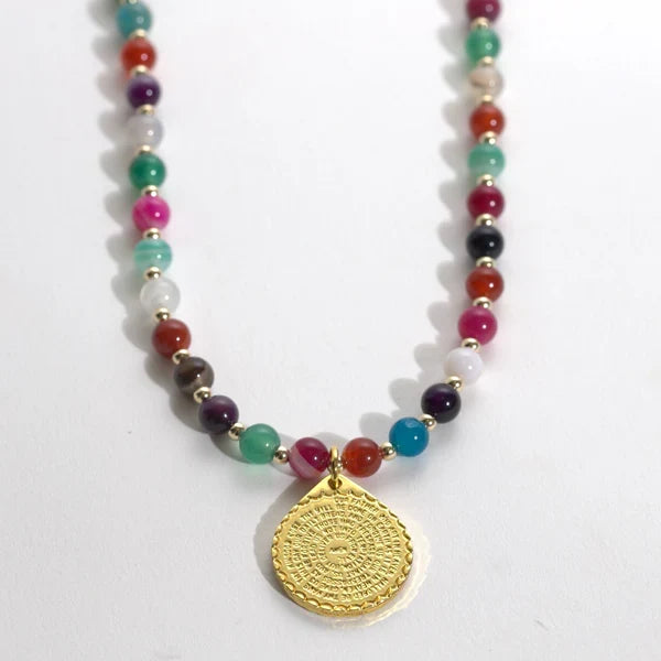 Lord's Prayer Gemstone Chain (Multi Agate)