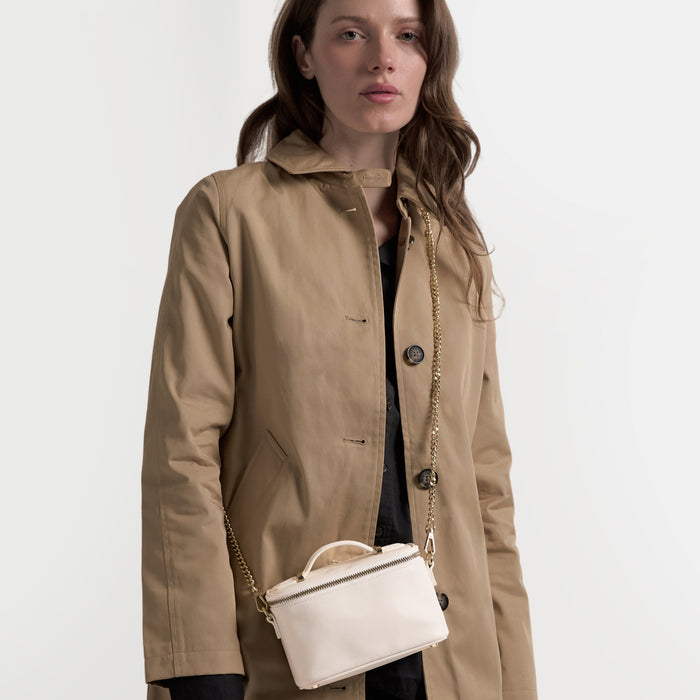 Maddie Micro Train Case Crossbody Ivory