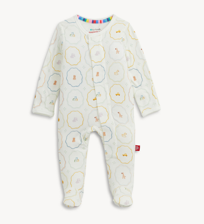 Magnetic Me Modal Footie in Cream Nursery Magic