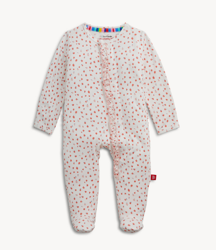 Magnetic Me Modal Ruffle Footie in Apple Blossom
