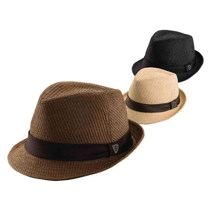 Matte Toyo Fedora Hat - Dorfman Pacific Hats Fedora Hat Dorfman Hat Co.