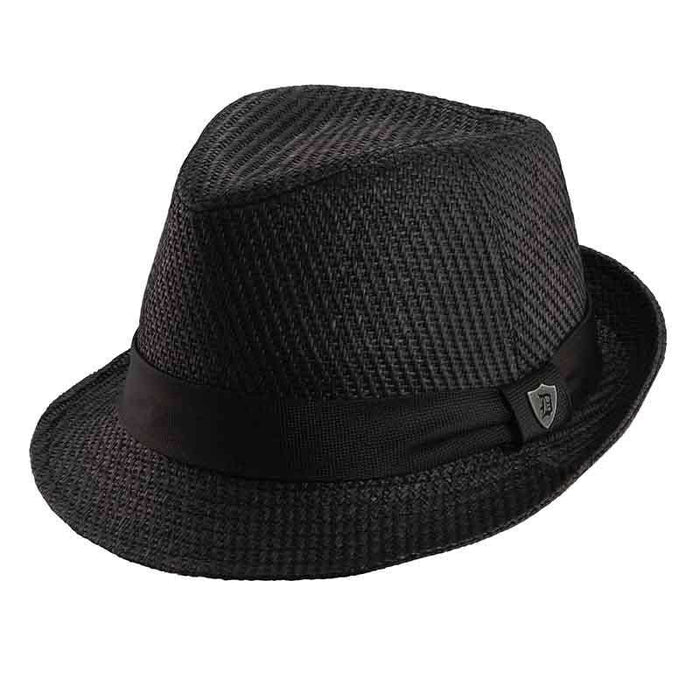 Matte Toyo Fedora Hat - Dorfman Pacific Hats Fedora Hat Dorfman Hat Co. ms241bkm Black Medium