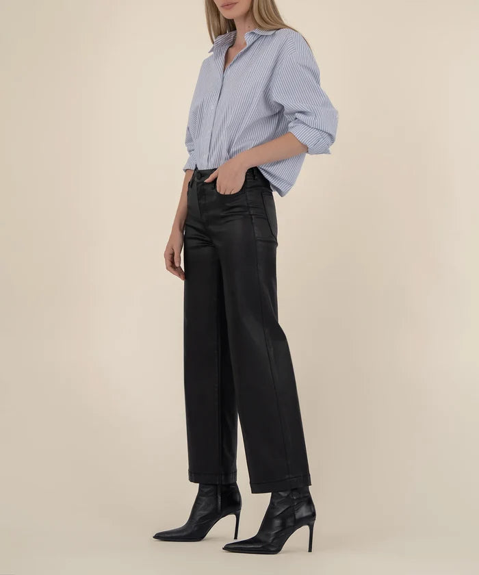 Meg Coated Wide Leg (Black)
