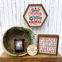 Merry Christmas Ya Filthy Christmas Décor - Hexagon Sign