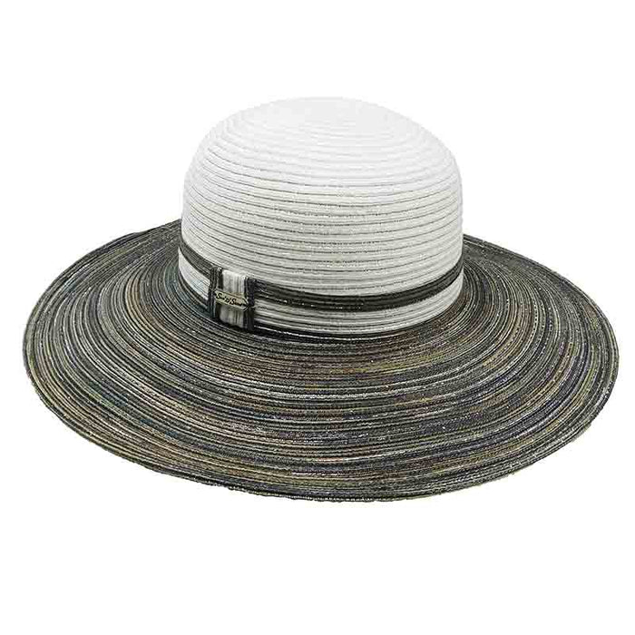 Metallic Polybraid Beach Hat - Sun 'N' Sand Hats Wide Brim Sun Hat Sun N Sand Hats hh1479B Brown Mix Medium (57 cm)