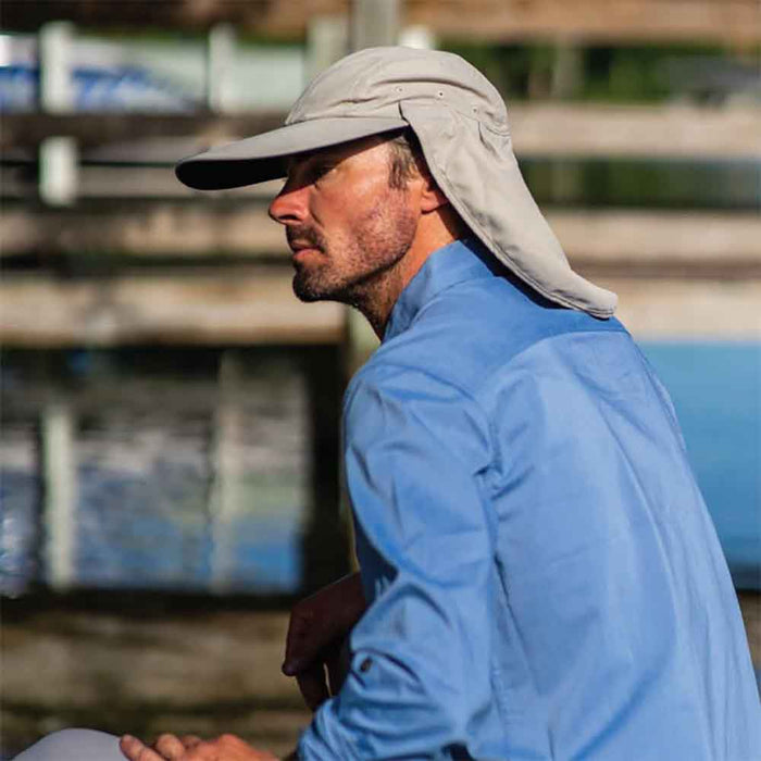 Microfiber Fishing Cap with Long Bill and Sun Shield - DPC Outdoor Hats Cap Dorfman Hat Co.