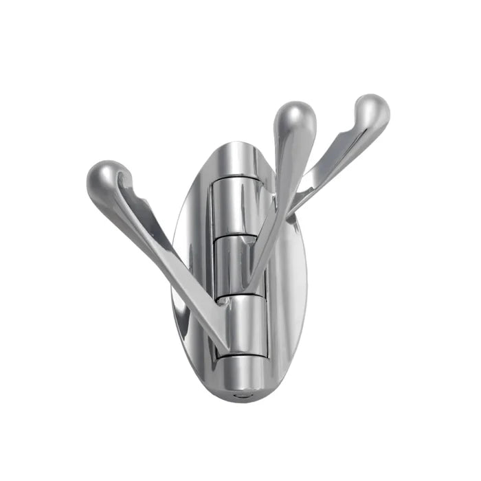 Modern Triple Robe & Coat Hook - Matte Chrome
