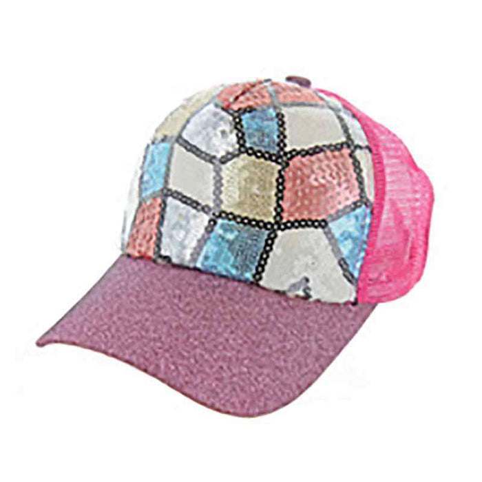 Mosaic Sequin Casual Cap for Women Cap Something Special LA HTC889PK Pink