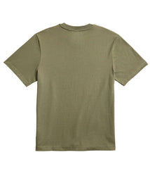 Back of an olive green tee