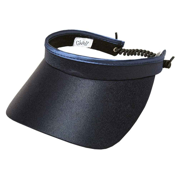 Navy Blue  Golf Sun Visor with Coil Lace by GloveIt Visor Cap GloveIt V161 Navy