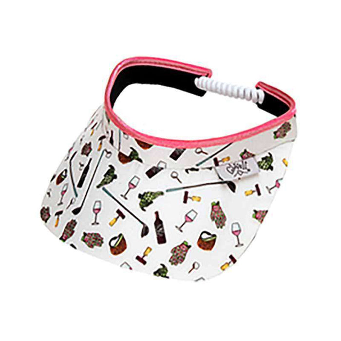 Nine and Wine Golf Sun Visor with Coil Lace by GloveIt Visor Cap GloveIt V180 White