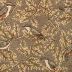 Nuthatch 1 Charity Green Cotton Doormat with a leaf and bird design.