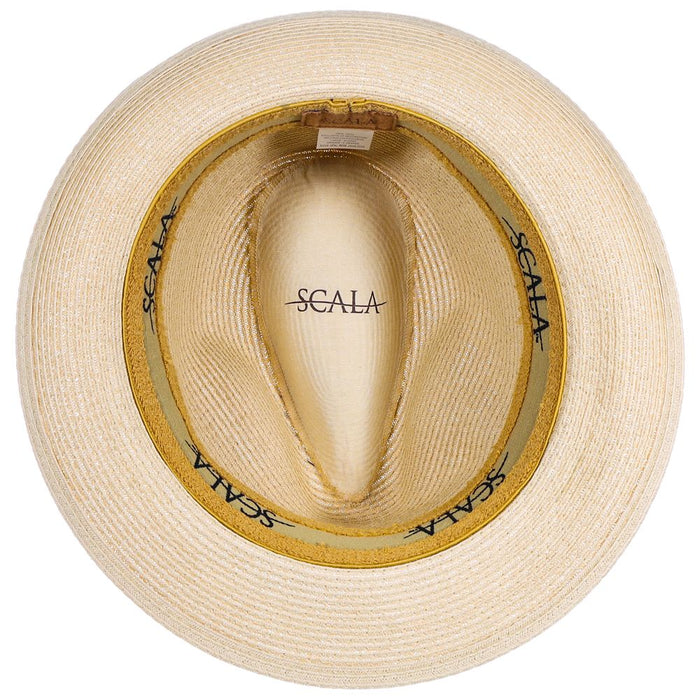 Oasis Fine Braid Fedora with Pleated Band - Scala Hats Fedora Hat Scala Hats