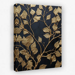 Obsidian Leaves - Luxury Wall Art