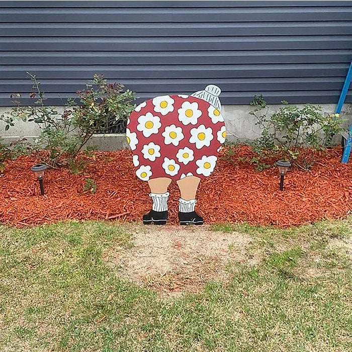 Gadget Gerbil Old Lady Bending Over Garden Stake