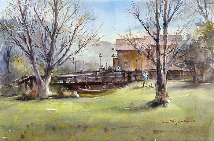 Old Poway, watercolor painting by Shuang Li (American art). Original painting and fine art giclée reproduction by California Watercolor for wall decor.