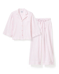 Olivia Wide Leg Pajamas (Pink Stripe)