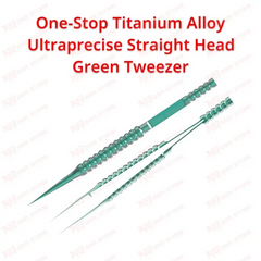 One-Stop Titanium Alloy Ultraprecise Straight Head Green Tweezer