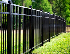 Ornamental Aluminum Flat Top 6' Wide x 4' Tall 3-Rail Fence Panel with 3-7/8" Air Space