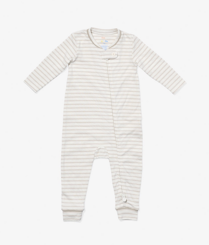 Oso & Me Ziggy Zip Romper in Mini Cloud Stripe