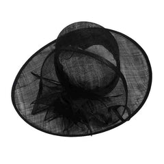 Oval Sinamay Dress Hat with Feather Accent Dress Hat Something Special Hat