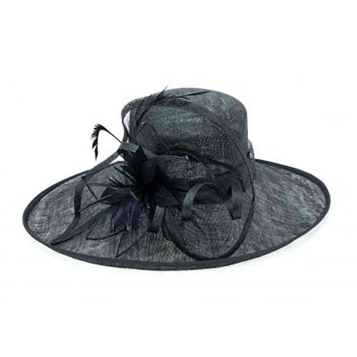 Oval Sinamay Dress Hat with Feather Accent Dress Hat Something Special Hat