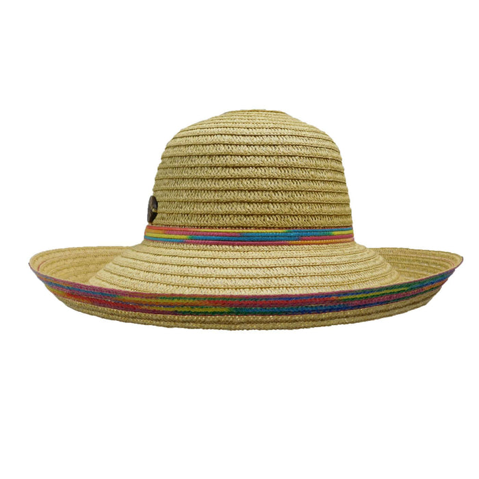 Panama Jack Kettle Brim Hat with Multicolor Trim Kettle Brim Hat Panama Jack Hats